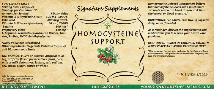 ❤️ Homocysteine Defense – Nutrient Support for Cardiovascular & Metabolic Balance