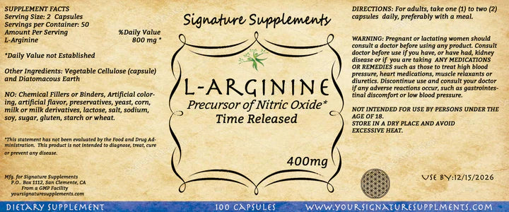 💪 L-Arginine – Circulatory Support & Performance Fuel