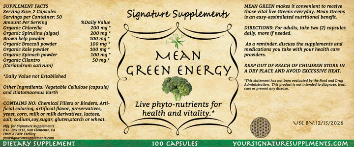 🟢 Mean Green Energy – Plant Power in a Capsule
