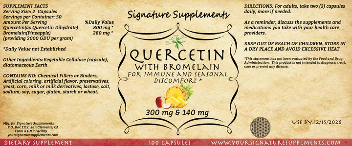 🍍 Quercetin with Bromelain – Nature’s Dynamic Duo for Immune & Inflammatory Support