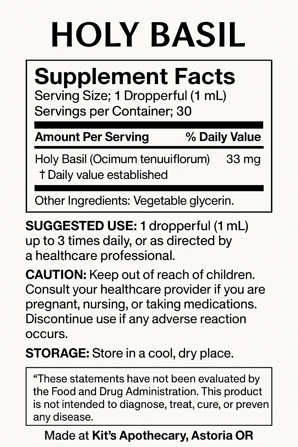 🌿 HOLY BASIL (Tulsi) | Stress Support