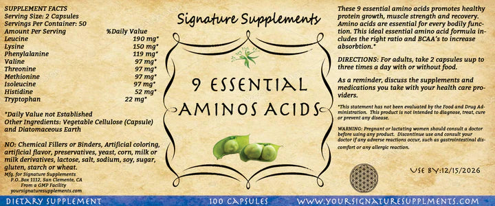 9 ESSENTIAL AMINO ACIDS