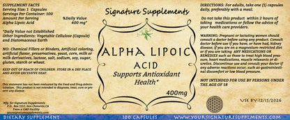 ALPHA LIPOIC ACID