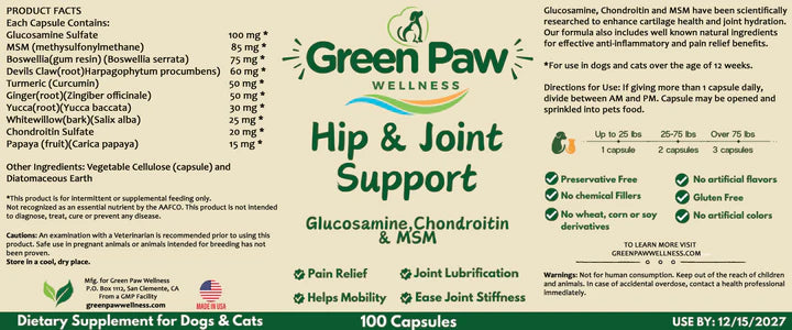 HIP & JOINT SUPPORT FOR DOGS & CATS