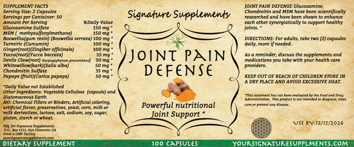 JOINT PAIN DEFENSE