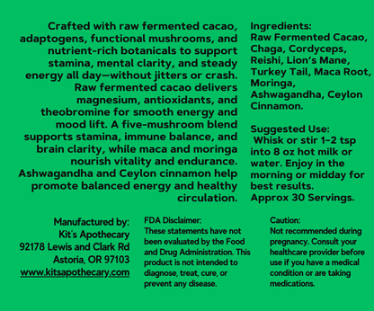 Energy Elixir ⚡ – Cacao & Mushroom Golden Milk with Adaptogens